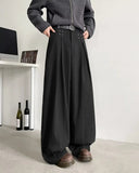 AIDASE  -  Men's Loose Wide Leg Jeans Autumn Spring American Retro Casual Straight Tube Long Pants Draping Feeling Deconstructed Style aidase-shop