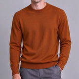 AIDASE  -  Men's Classic Crew Neck Knitwear Sweater Solid Color Pullover Casual Long Sleeve Jumper Autumn Winter Regular Fit Basic Tops aidase-shop