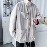 AIDASE  -  American New Simple Workwear Black Jacket Men Trendy Handsome Loose Korean Streetwear Versatile Large Size Student Jacket aidase-shop