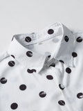 AIDASE  -  Spring and Autumn Polka Dot Print Long Sleeve Men's Shirt Casual Shirt aidase-shop
