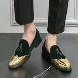 49.42Aidase High Quality Slip-on Green Loafers Men's Tassel Soft Leather Moccasin Flats Walking Men Shoes Casual Shoes Nubuck Leather Shoes aidase-shop