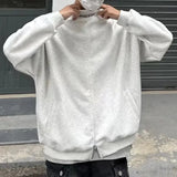 Aidase Mens Sweatshirt Pullover Korean Style Hip Hop Street Autumn Youthful Niche Half Zip Up Letter Stand Pullover Men'S Clothing 2024 aidase-shop