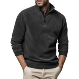 AIDASE  -  Autumn Winter Men Stand Collar Sweatshirt Casual Pullover Tops Fashion Half Zipper Long Sleeve Hoodie Pullover Sweatshirts Man aidase-shop