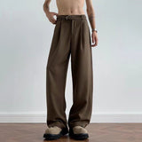 AIDASE  -  Summer American Style Suit Pants Loose Straight-leg Casual Thin Solid Color Draped Floor-Length Men Trousers Tide 21E6758 aidase-shop