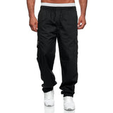 AIDASE  -  Spring Autumn New Fashion Cargo Pants Men Casual Multi Pocket Drawstring Trousers Loose Straight Tube Household All-match Pants aidase-shop