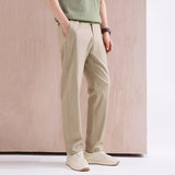 AIDASE  -  Men Solid Color Loose Breathable Simple Basic Casual Daily Loose Fit Cottom Linen Suit Trousers Male New Fashion Pants Clothes aidase-shop