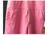 AIDASE  -  Men Pink Bib Overalls Casual Adjustable Suspenders Jumpsuits Y2K Loose Straight Pants aidase-shop