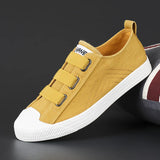 AIDASE  -  New Men's Casual Canvas Sneakers Flat-Sole Breathable Round Toe Trendy Unisex Students Canvas Shoe Elastic Band Soft Insole aidase-shop