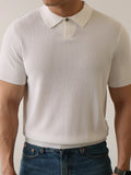 AIDASE  -  Summer High Quality Knitwear Mens Polo Shirts Casual Pure Color Short Sleeve Slim Polos Men Fashion Button Polo Neck Knitted Top aidase-shop