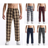 AIDASE  -  Men's Casual Plaid Yoga Pants Straight Leg Home Leisure Trousers Summer New Arrival Sport Style Comfortable Men's Long Pants aidase-shop