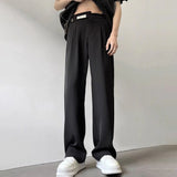 Aidase Suit Pants For Men Fashionable And Elegant Loose Straight Casual Pants British Style Solid Color High-Waisted Wide-Leg Pants aidase-shop