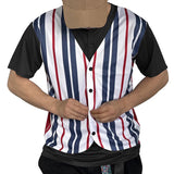 AIDASE  -  Summer Men's Casual Vertical Striped Fake Two-Piece Slim-Fit V-Neck Button T-Shirt aidase-shop