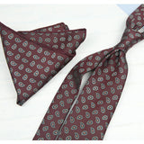 AIDASE  -  2PCS Neck Ties Set Fashion Paisley Striped Neckties Gentlemen Daily Wear Navy White Block Pocket Square Wedding Tuxedo Accessory aidase-shop