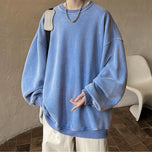 Aidase Men Sweatshirts Baggy Students American Style 4 Color Versatile Leisure Long Sleeve Round Neck Chic Cozy Advanced Handsome Soft aidase-shop
