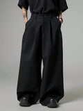 AIDASE  -  Loose Fit Men's Casual Pants with Pockets Pleated Slimming Daily Simple Style Pure Color Imported from Mainland China aidase-shop
