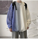 Aidase Fashion Autumn Winter Men's Cool Boy Casual Loose Tess Knitted Patchwork Pullover Sweater Soft Warm Color Gradation aidase-shop