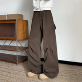 AIDASE  -  American-style Pleated Design Male Jeans Trendy Loose Casual Solid Color Straight-leg Denim Pants Autumn Trend New 21E7655 aidase-shop