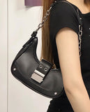AIDASE  -  Y2K Bags For Women Luxury Designer Handbags And Purses 2023 New In PU Sequined Lock Rivet Decoration Small Underarm Shoulder Bag aidase-shop