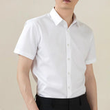 AIDASE  -  Mens Formal Office Wear Dress Shirts Fashion Slim Long Sleeve Wrinkle Free Strech Plus Size Business Casual Shirts for Man aidase-shop