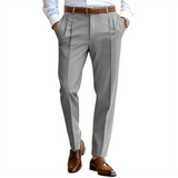 AIDASE  -  Daily Leisure Men's Loose Straight Trousers Autumn Casual Solid Color Pleated Suit Pants For Mens Spring Fashion Trousers aidase-shop