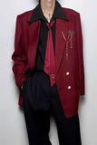 AIDASE  -  Temperament Casual Male Blazer Double Breasted Long Sleeve Personality Decoration Fashion Handsome Men's Suit Coat 21E6875 aidase-shop