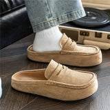 AIDASE  -  Lefu Shoes Men's Lightweight Bean Shoes Summer One Step Push Lazy Breathable Casual Half Support Slippers for Men aidase-shop