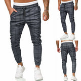 AIDASE  -  Thin Business Casual Pants Outdoor Men'S Long Casual Sport Pants Slim Fit Plaid Trousers Running Joggers Men'S Clothing 바지 aidase-shop