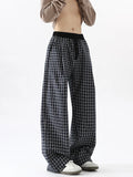 Aidase Y2k Vintage Baggy Plaid Pants Man Oversized Korean Fashion Harajuku Japanese Style Streetwear Gyaru Check Trousers