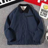 Aidase Vintage American Detroit Jacket Men Women Retro Solid Loose Cargo Coat Washed Cotton Casual Bomber Jacket Spring Autumn Top aidase-shop