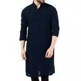 AIDASE  -  Arabic style fashion simple long men's pure color all-matching shirt Muslim robe aidase-shop