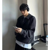 AIDASE  -  Autumn Winter Men's  Ne Knitwear Loose Fit Lazy Sle High Collar Sweater Casual Youthful Vitali Long Sve Crew Ne aidase-shop