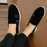 AIDASE  -  Suede Leather Men's Business Casual Shoes Handmade Double Buckle Loafers Leisure Slip on Flats Outdoor Male Driving Moccasins aidase-shop