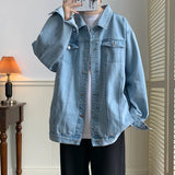 Aidase Plus Size 5XL-M Black Denim Jacket Mens Turn Down Collar Jeans Coats Multi-pockets Overalls Streetwear Loose Casual Men Clothing aidase-shop