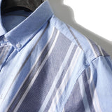AIDASE  -  Men's Fashion Business Wedding Work Gentleman Cotton Button Point Collar Color Stripe Commuter Long Sleeve Casual Shirt aidase-shop