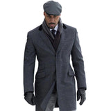 Aidase Handsome Men Long Coat Overcoat Line Single Breasted Warm Woolen Pockets Business Causal Daily Tailored aidase-shop