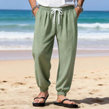 AIDASE  -  Men's Lightweight Textured Beach Pants Drawstring Waist Jogger Trousers Casual Loose Fit Summer Bot for Vaion aidase-shop