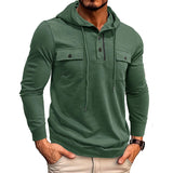 AIDASE  -  Spring Autumn Men's Hoodies Fashion Loose Solid Hooded Sweatshirts Men Casual Long Sleeve Vintage Sports Hoodie Male Streetwear aidase-shop