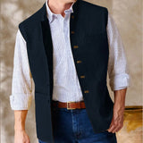 44.59Aidase Men Vests Sleeveless  Stand Up Collar Single Breasted Solid Color Lightweight Cardigan High Quality Male Outerwear chaleco aidase-shop
