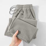 AIDASE  -  Double-sided Fleece! Retro Military Green Straight-leg Pants Women Loose Thickened Warm Drawstring Casual Wide-leg Pants Men aidase-shop