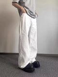 AIDASE  -  Loose Straight American Style Men's Jeans White Casual Long Trousers Simple Workwear Japanese Trendy Brand Loose Fit Jeans aidase-shop