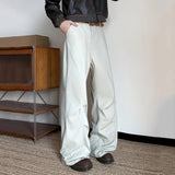 AIDASE  -  American-style Pleated Design Male Jeans Trendy Loose Casual Solid Color Straight-leg Denim Pants Autumn Trend New 21E7655 aidase-shop