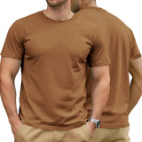 AIDASE  -  Men's Cotton Solid T-shirt Summer Casual Crew Neck Short Sleeve Sport Tee aidase-shop