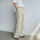 AIDASE  -  Summer Linen Pants Men Oversized Thin Beige Casual Pants Men Streetwear Korean Loose Wide Leg Pants Mens Tie-dye Trousers M-3XL aidase-shop