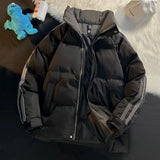 55.59Aidase American Autumn and Winter Street Fashion Men and Women Loose Stand Collar Striped Jacket Couple Loose Retro Casual Top Y2k aidase-shop