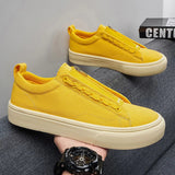 AIDASE  -  New Men's Canvas Shoes Zipper Work Footwear Black Summer Casual Versatile Trendy Low Top Breathable round Toe Thick Heel aidase-shop