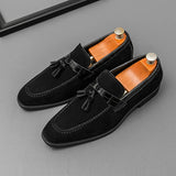 AIDASE  -  Fashion Brand Men's Breathable and Non Slip Casual Leather Shoes Spring New Item Men's Comfortable Tassel Suede Leather Loafers aidase-shop