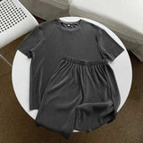 AIDASE  -  Men's Big Size Casual Suit Summer Thin Loose Regular Shoulder Short Sleeve Two Piece Set For 150kg aidase-shop