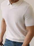 AIDASE  -  Summer High Quality Knitwear Mens Polo Shirts Casual Pure Color Short Sleeve Slim Polos Men Fashion Button Polo Neck Knitted Top aidase-shop