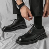 58.1Aidase New Men Square Toe Patent Black White Leather Loafers Male Platform Dress Shoes Vintage Chunky Heel Party Shoes Men Formal Shoes aidase-shop