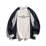 AIDASE  -  New Japanese Outdoor Cityboy Contrasting Sweatshirt Men's Sports Long Sleeved Pullover T-shirt Retro Couple College Loose Tops aidase-shop